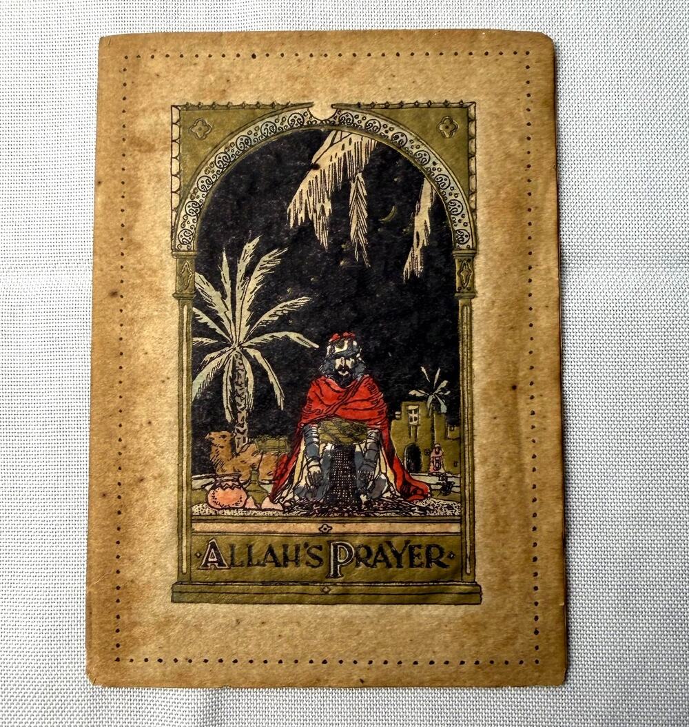 Antique 1920s Buzza Co Allahs Prayer Greeting‎ Card Booklet Motto Ephemera Gift